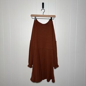 Elegant Brown Knit Dress